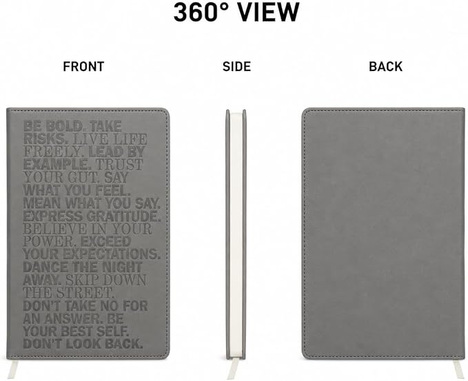 WORLD TRAVELER Large Lined Journal Notebook 256 Ruled White & Ivory Pages | Lay-Flat Binding, Gilded Page Edges Resist Wear, Reinforced Square Corners, Bleed-Resistant Smooth Paper