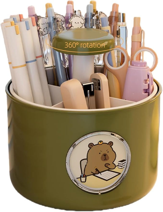 Cute 360 Rotating Desk Pen Organizer Holder, Art Supply Pencil Cup, Pencil Holder for Office, Home, School Organization Deals and Teacher supplies