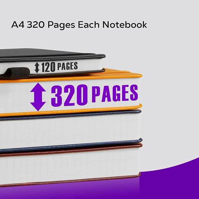 FOCUS DAY Large Journal Notebook 8.5 x 11, 320 Pages A4 College Ruled Notebook Journal for Writing Women Men, Leather Journal Notebook for School Work, Pearlescent Purple Notebook