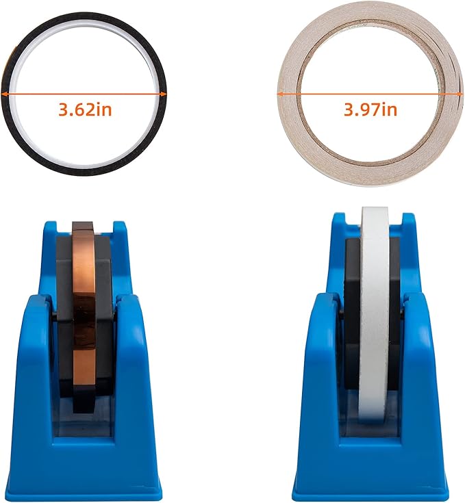 Desktop Tape Dispenser Adhesive Roll Holder (Fits 1" & 3" Core) with Weighted Nonskid Blue