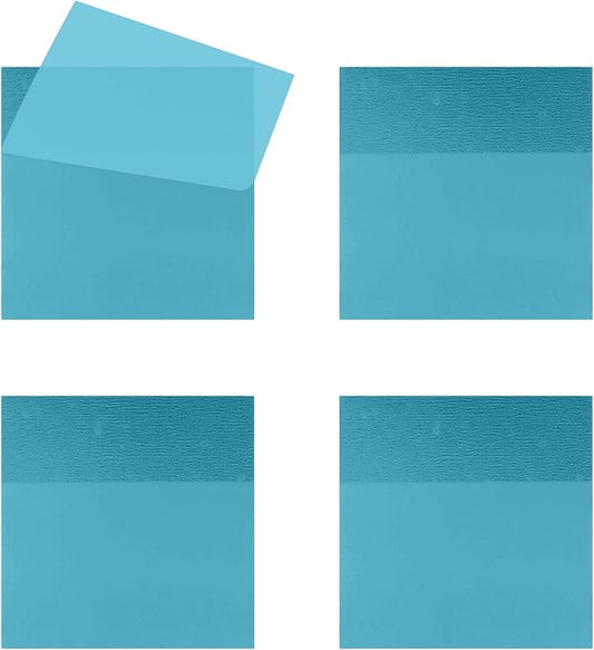 200 Sheets Transparent Sticky Notes, 3x3 Inch Clear Post It Notes for Office School College Teacher Student Supplies (200, Blue)