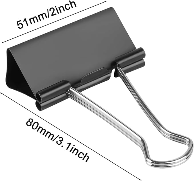 36 Pack Extra Large Binder Clips 2 inch Big Paper Clips for Office Home School