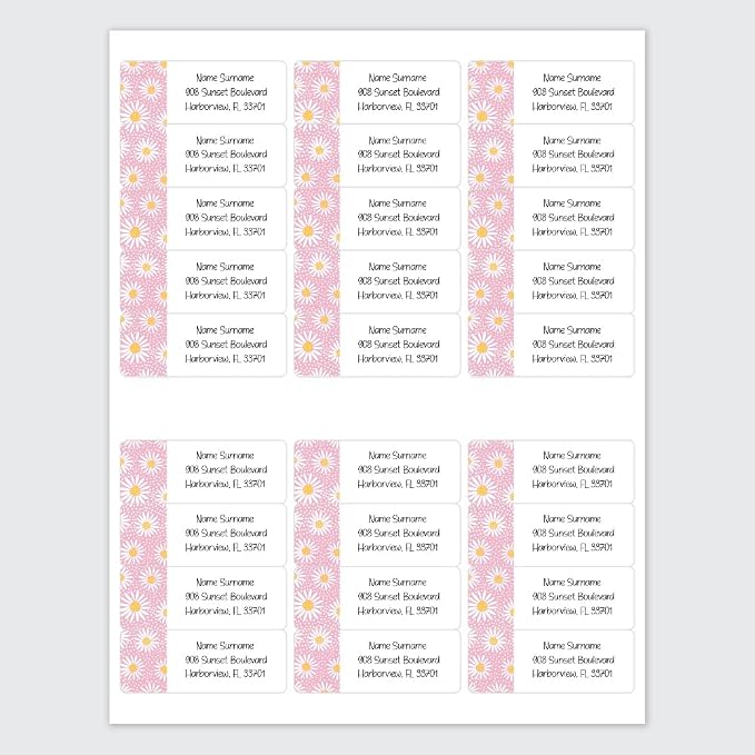 Dotty about Paper Personalized Oopsy Daisies - Pink - Return Address Labels x 100