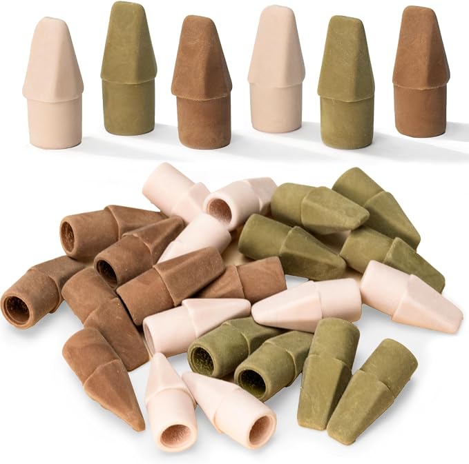 Mr. Pen- Pencil Erasers Toppers, 30 Pack, Colorful | No-Smudge Cap Pencil Erasers for Precise Erasing, Kids, Teachers, Studying Supplies, Autumn Earth