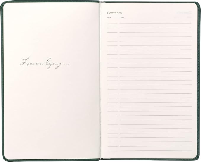 Classic Leather Notebook Writing Journal, Softcover, Narrow Ruled, Table of Contents and Numbered Pages
