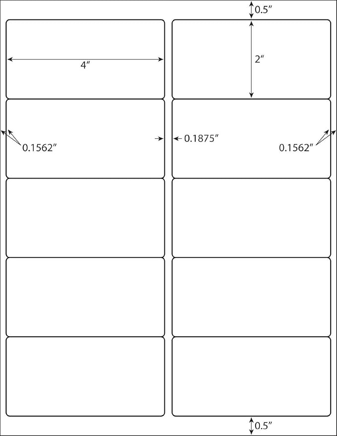 10 Up - Shipping Address Labels - 2" x 4" - 50000 Labels