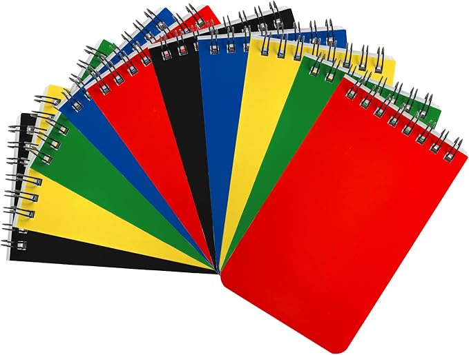 Hacaroa 30 Pack Top Spiral Memo Pads, 3"x5" Lined Pocket Notebook Mini College Ruled Paper 75 Sheets/150 Pages, Wirebound Small Steno Pads for Home, School, Office, Assorted Colors