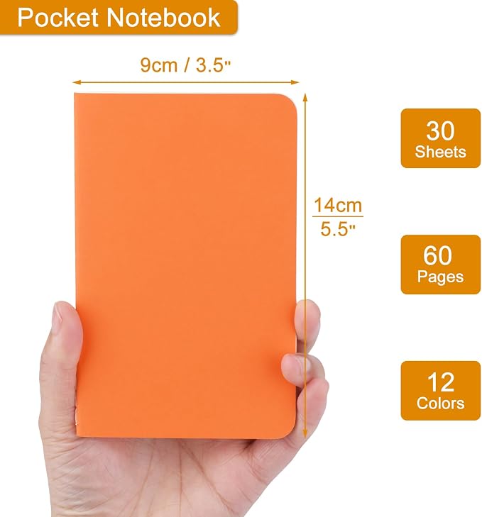 ZCZN 120 Pack Mini Pocket Notebooks Bulk, 3.5 X 5.5 Inches Mini Journals, 30 Sheets/60 Pages, Colorful Cover Notepads for Writing, Planing, Work, Memo (120, Lined)