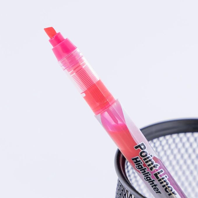 BAZIC Pen Style Liquid Highlighters with Cushion Grip, 3 Per Pack (2317-24P) | chisel tip, Assorted liquid-ink highlighters, see-through barrel shows ink level, Non-toxic, ASTM D-4236, odorless