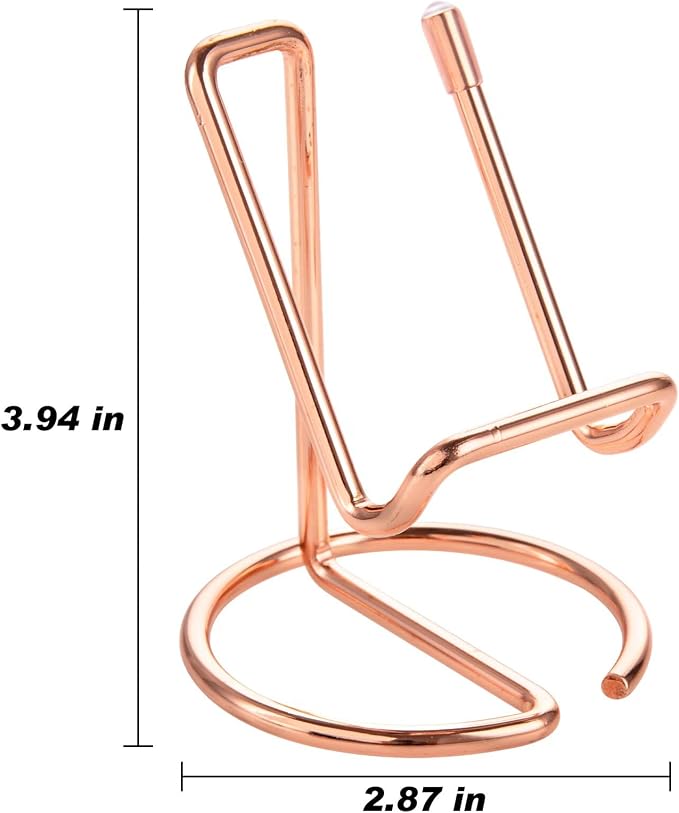 ROPOSY 2 Pack Cell Phone Stand for Desk, Cute Metal Rose Gold Cell Phone Stand Holder Desk Accessories, Compatible with All Mobile Phones, iPhone, iPad