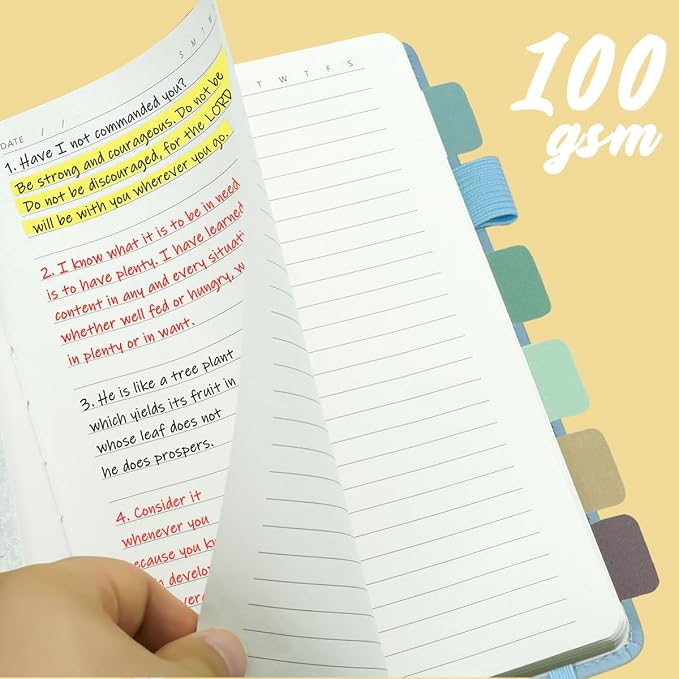 Hoci Poci 400 Pages Lined Journal Notebook, 5.8" x 8.4", Light Blue | Thick Journal for Writing, A5 Hardcover Leather Notebook with 100Gsm College Ruled Paper for Women Men Work Note taking
