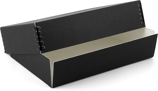 Lineco 11x14 Black Museum Archival Storage Box, Drop Front, 11.75x15x3 in. | Acid-Free with Metal Edge. Preserves Picture Longevity, Organize Photos or Documents, Crafts, DIY.