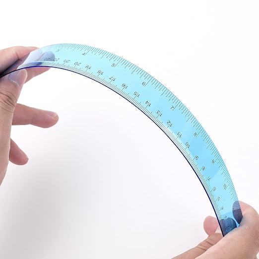 Unjoo Clear Plastic Ruler 12 Inch Straight Rulers, Assorted Colors (8 Pack) | Shatterproof Ruler with Inches and Centimeters, Easy-to-Read Markings, Drafting Ruler for School Classroom, Home, or Office
