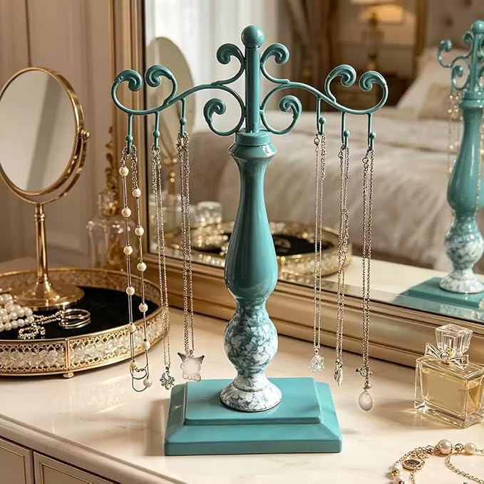 Jewelry Holder Vintage Ceramic Iron Jewelry Stand Desktop | For Vanity Accessories Display