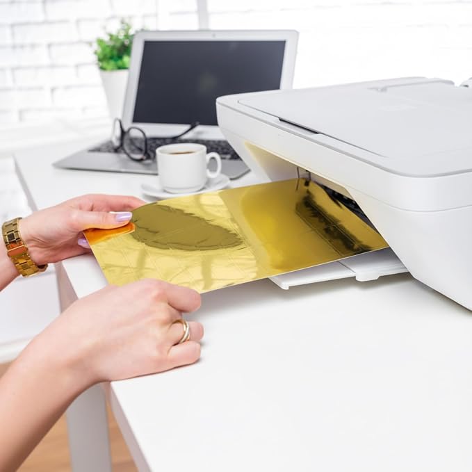 600 Pcs Printable Return Address Labels 0.75 x 2.25 Inch Gold Foil Blank Mailing Labels Personalized Gold Stickers for Envelopes, Mailing, Shipping, and More
