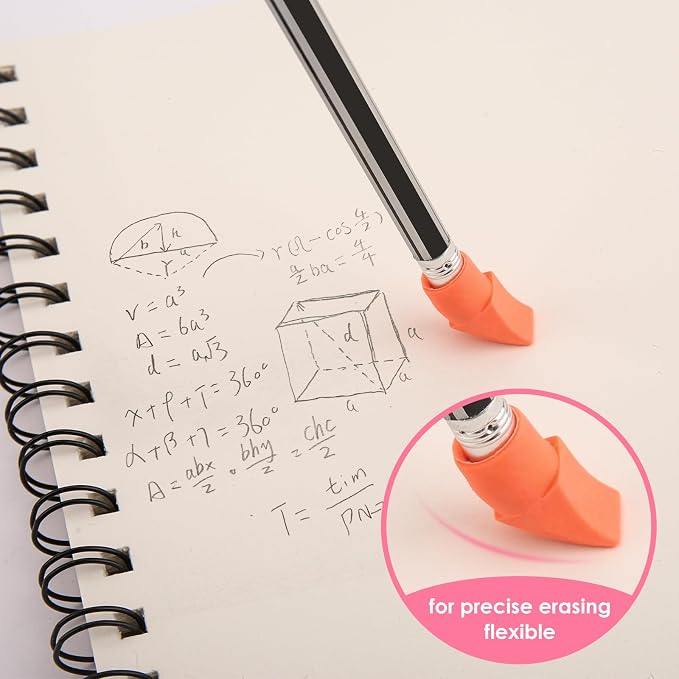 YISAN Cap Erasers for Pencils, 120 PCS | Pencil Top Erasers, 8 Assorted Colors, 71310