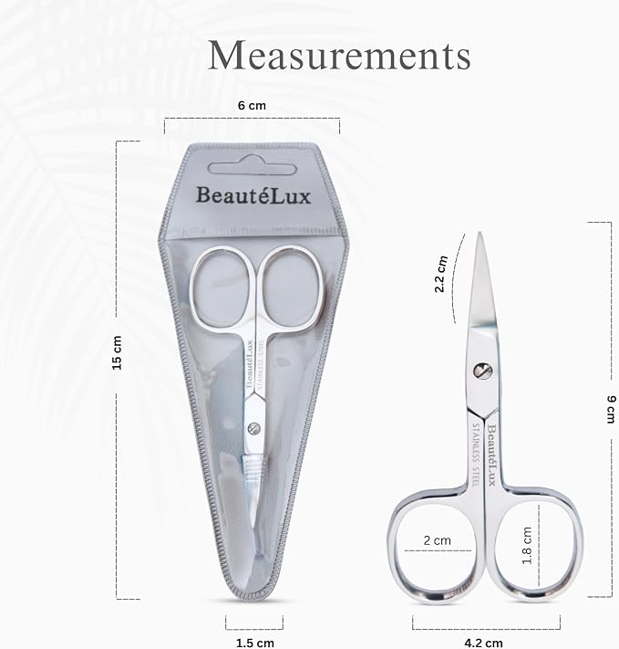 Professional Curved Grooming Scissors – Stainless Steel Precision Scissors for Eyebrow & Cuticle Care (Eyebrow - Curved, 3.5'' Inches)