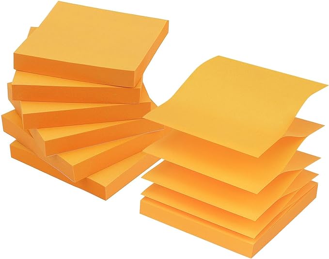 Early Buy Pop Up Sticky Notes, 3x3 in, 6 Pads, 100 Sheets/Pad (Orange) | Refillable design, Repositionable adhesive, Ideal for reminders and office organization