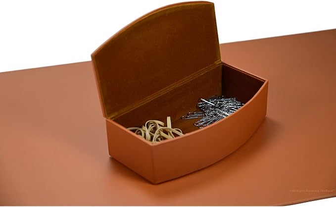 This Desk by Dacasso PU Leather Desk Set - Luxury Leather Desk Pad & Desk Organization Essentials - Office Organization & Executive Office Desk Decor - (Tan, 5 Piece)