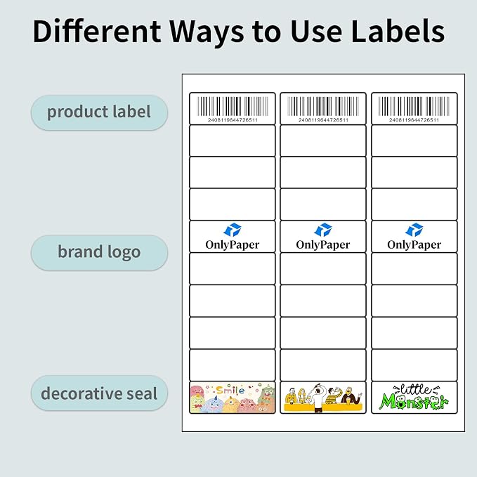 2000 Sheets 6 UP Labels,Shipping Address Label 3-1/3" x 4",Self Adhesive Sticker,FBA Labels for Laser & Inkjet Printer Suits Personal & Business Needs (12000 Labels)