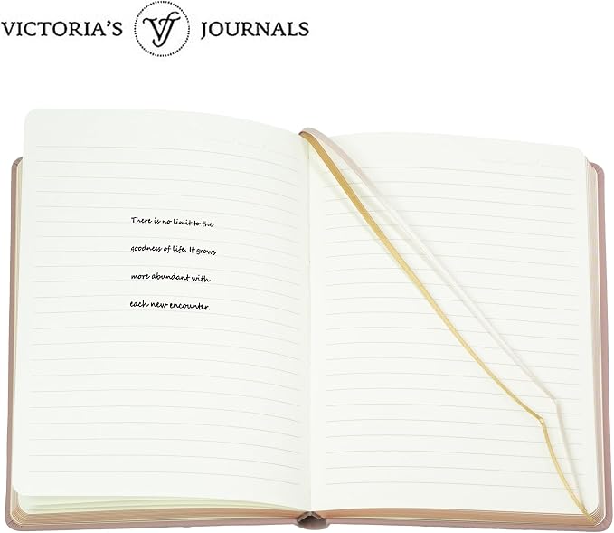 VICTORIA'S JOURNALS Vintage Journal Faux Leather Gilded Edge Hardcover | Retro Embossed Cover, Fountain Pen Friendly Paper, Premium Vegan Leather Notebook, Gilded Edges, Great for Gifting
