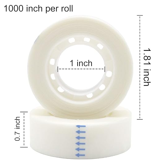 OWLKELA 12 Rolls Matte Adhesive Tape, Matte Finish Invisible Tape, Foggy Translucent Tape Great for Correction and Labeling, Compatible with Standard Tape Dispenser, 0.7 in x 1000 Inches | Foggy Translucent, Invisible Tape, Compatible with Standard Tap...
