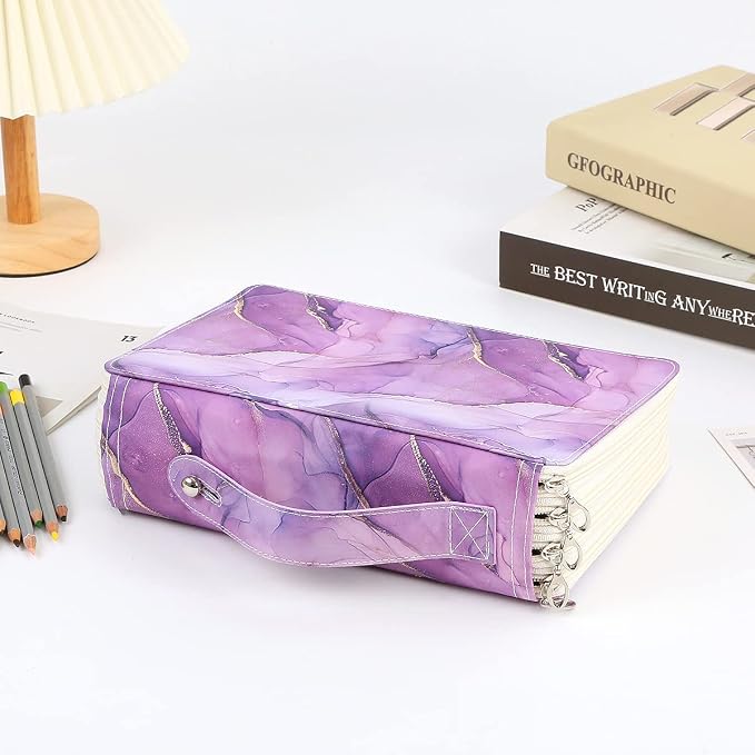 200 Slots Colored Pencil Case Organizer | 4-Layer Zipper Portable Art Supply Organizer,Oxford fabric Large Capacity Pencil Case with Handle for 200 Watercolor Pencils