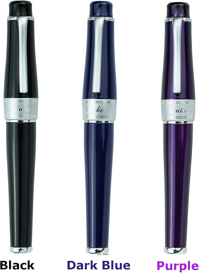 Asvine Duke Luxury Purple Fountain Pen Fine Nib, Charlie Chaplin Series, Unique Design Collection Heavy Pen with Pouch