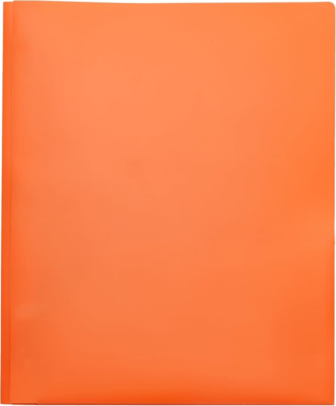 Amazon Basics Heavy Duty Plastic Folders with 2 Pockets for Documents, Letter Size Paper, School Supplies Organization, Assorted Colors, Pack of 24