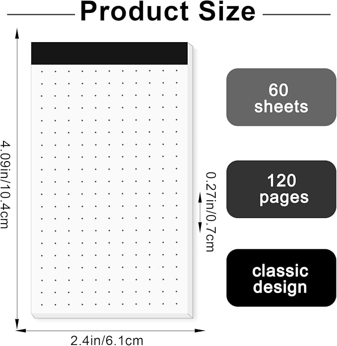 amassan Metal Pocket Notebook, Small Pocket Notepad Aluminum Note Case with Mini Metal Pen and 60-Page Sheets … (Notepads Refills （Dot Grid）)