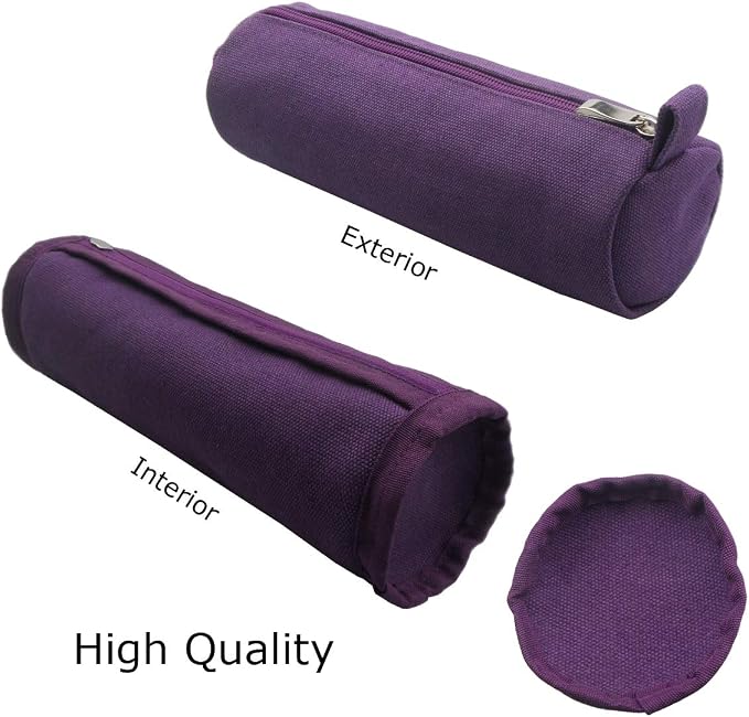 Enyuwlcm Heavy Canvas Stationery Stylish Simple Pencil Bag and Durable Compact Zipper Pencil Case Pouch 1 Pack Purple