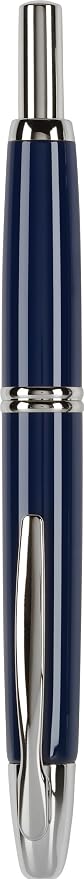 PILOT Vanishing Point Collection Refillable & Retractable Fountain Pen, Blue Barrel with Rhodium Accents, Blue Ink, Broad Nib (60343)