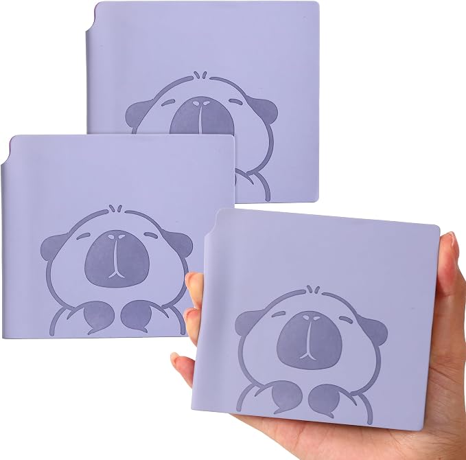 BOBO RABBIT 3 Pack Mini Grid Notebooks Pocket Size Graph Paper Journal Total 600 Pages Steno Pads Memo Notebook Small Softcover Leather Cartoon Capybara Pattern Cute Journal for Writing Sketching Drawing Lay Flat, 3.9"x3.9" Inner(Mini Square)