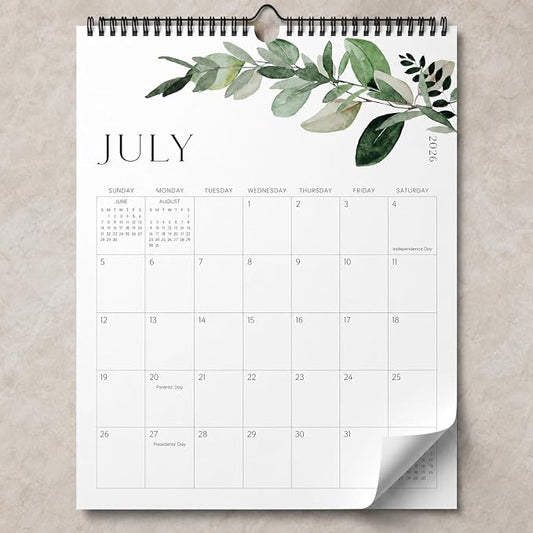 Aesthetic 2026-2027 Wall Calendar - Runs from January 2026 Until July 2027 - The Perfect Large Modern Greenery Calendar Planner for Easy Organizing