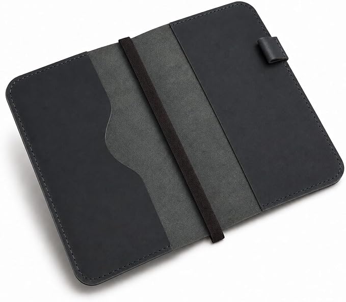 A5 Leather journal cover, Refillable Journal Cover for Large and Medium A5, Leather Handmade Notebook Cover, 9 x 6 Inches Leather Bound Journal (Black)