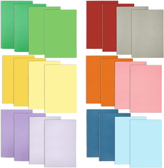 24 Pack Small Notebook, 3.5x5" 36 Lined Page Pocket Notebook Journals Bulk | Colorful Mini Notebook Soft Cover Kraft Note Pads Small Journal for Kids for Party Favors Church Gifts Writing Drawing