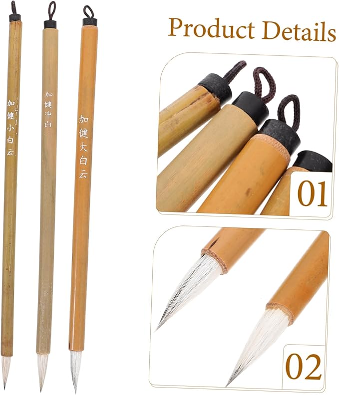 LALAFINA 12 Pcs Chinese Calligraphy Brush Set Sumi Brushes for Ink Traditional Calligraphy Brush Pen for Beginners Writing Drawing Painting 8.66 in