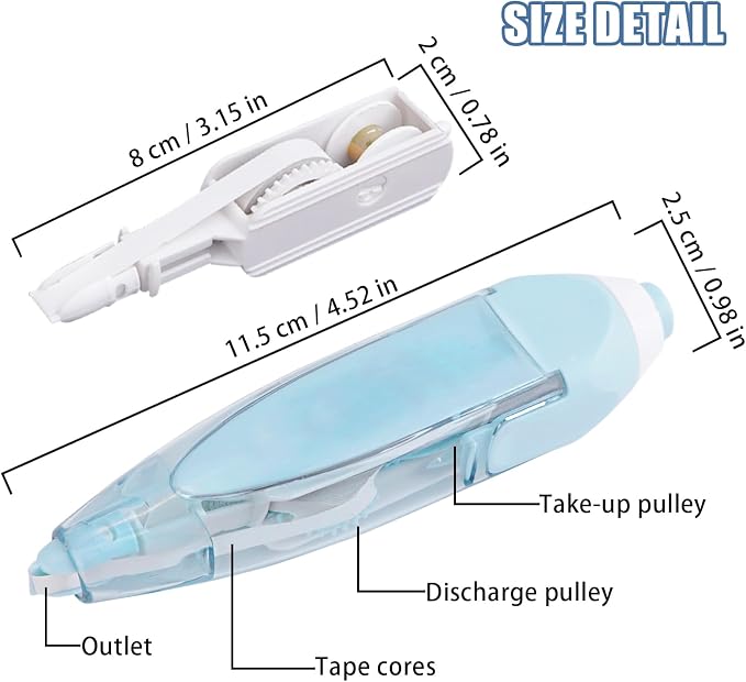 8Pcs Retractable White Out Tape Pen with 4 Refills for School Supplies | Correction tape pen set with 4 replacement, clean and easy to use, stationary supplies for school office student kids