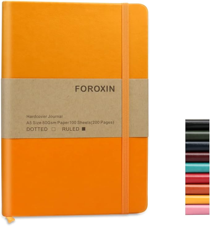 Journal notebook (A5-Lined,Yellow Color),192 Pages, Medium 5.7X8.3 inches - 80 gsm Thick Paper, Hardcover