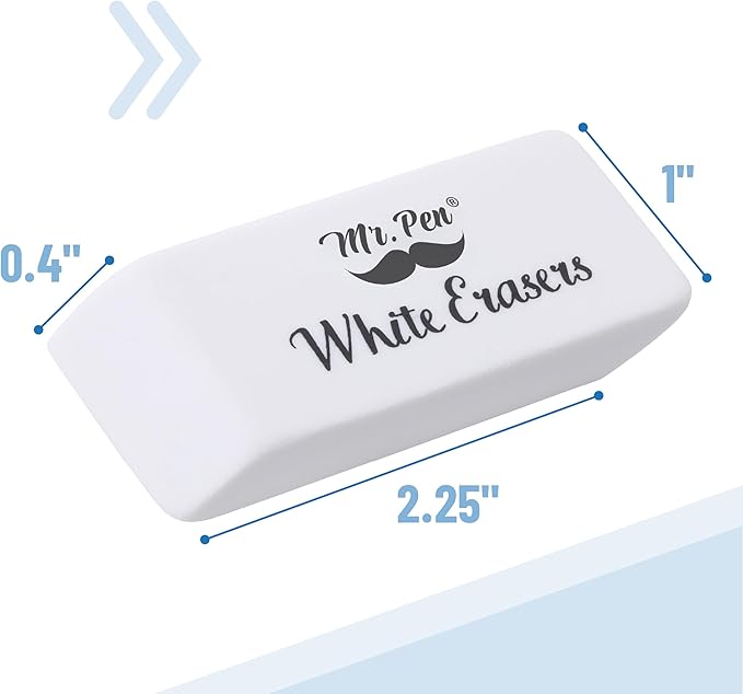 Mr. Pen- White Pencil Eraser, 36 Pack | Large Latex Free Block Erasers Bulk for School, Office, Art Sketching, Homework, Exams, Clean Smudge-Free Correction