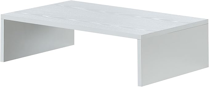 Convenience Concepts Designs2Go Small TV Riser 23.75", for TVs up to 26" - Contemporary TV or Computer Riser for Living Room, Modern Office, Den, White