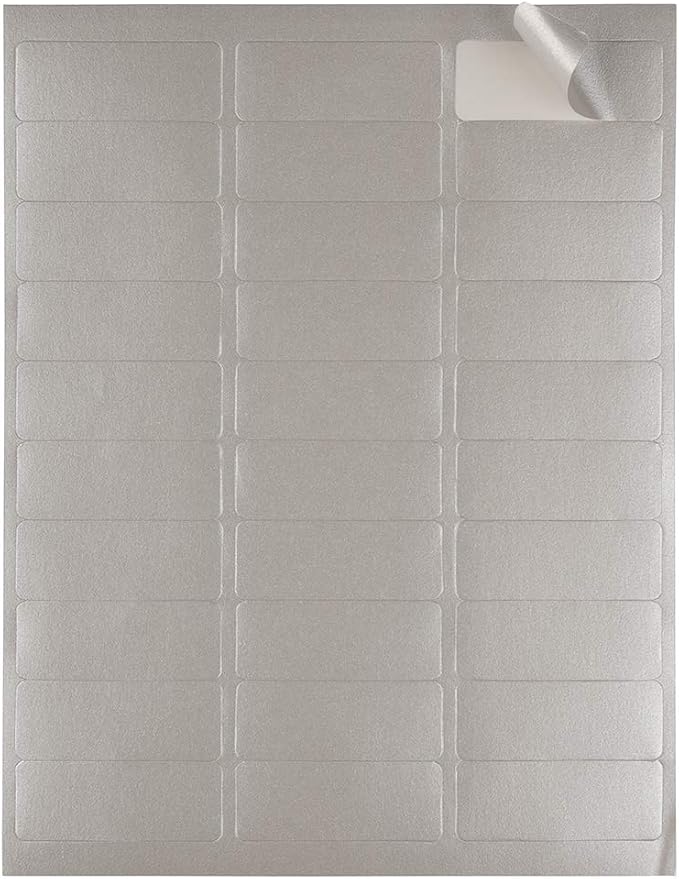 JAM PAPER Return Address Labels - Standard Mailing - 1 x 2 5/8 - Silver Metallic - 120 Shipping Labels/Pack