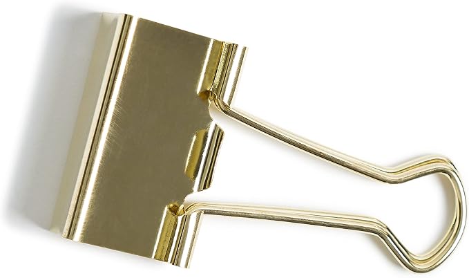 U Brands Binder Clips, Medium (32mm), Gold, 72 Count