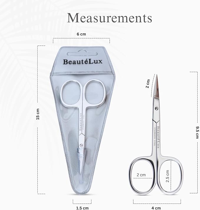Professional Curved Grooming Scissors – Stainless Steel Precision Scissors for Eyebrow & Cuticle Care (Cuticle - Curved, 3.5'' Inches)