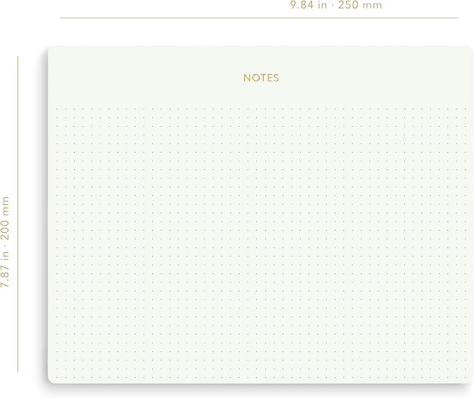 Pinesman - Mouse Pad Notepad for Professionals, 3 Pack, 9.8" x 7.9", 150 Sheets (50 Each), Minimalist, Gold Foiled, Dotted Layout, Executive's Desk Note Pad, To Do List Notepad, Eco-friendly, FSC™ Certified Planner Pad