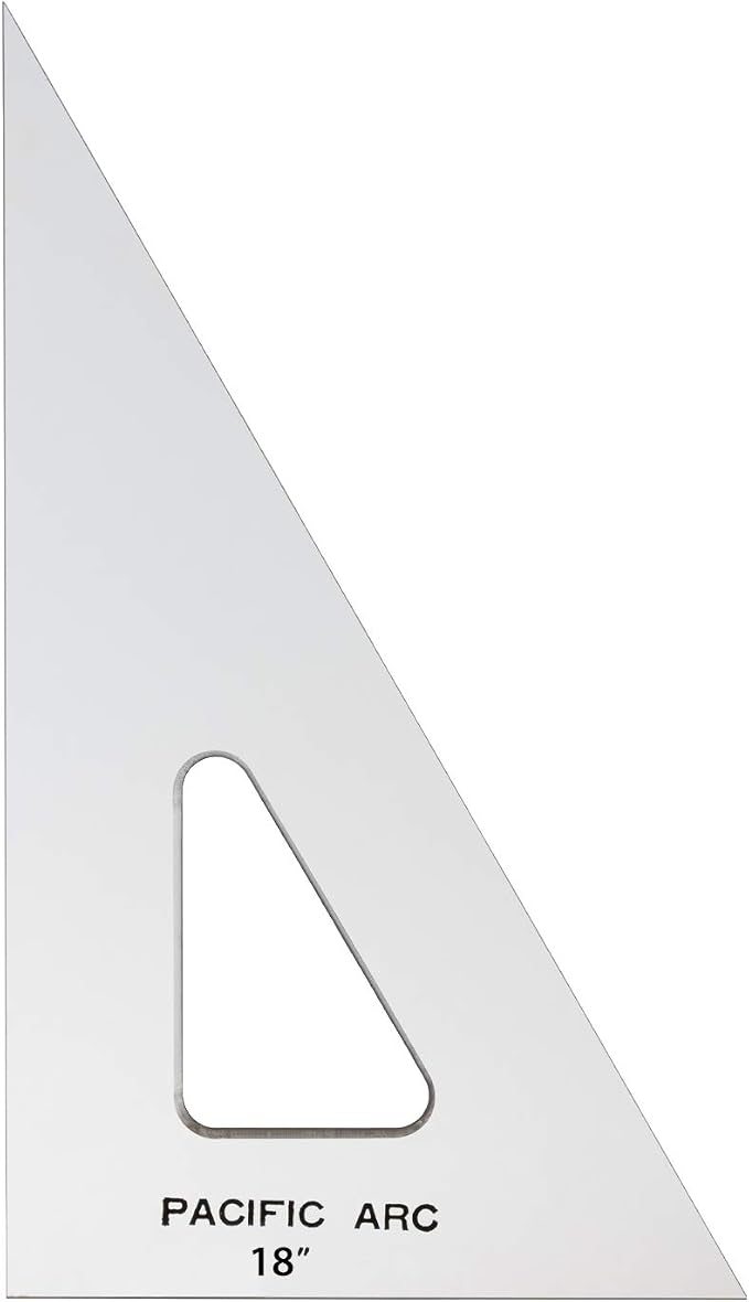 Pacific Arc Drafting Triangle, 18-inch, 30/60/90 Degrees, Clear Acrylic