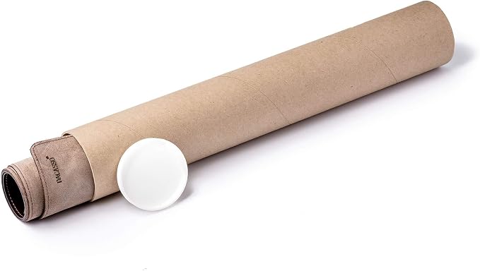 DACASSO Bonded Leather No Core Rollable Desk Mat/Pad - Luxury Leather Desk Blotter for Writing - Executive Desk Surface Protector - (Dark Brown, 36” x 17”)