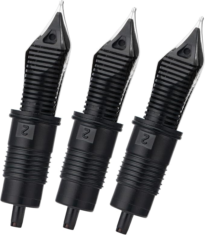 Set of 3 Jinhao X159, 1935 and 9019 Fountain Pen Replacement Nib Parts (EF, F and M) Silver Trim