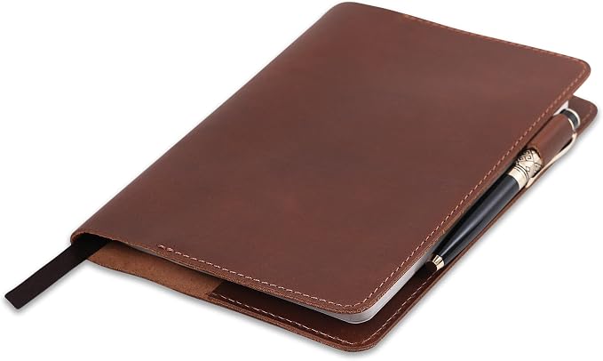 A5 Leather journal cover, Refillable Journal Cover for Large and Medium A5, Leather Handmade Notebook Cover, 9 x 6 Inches Leather Bound Journal (Tan)