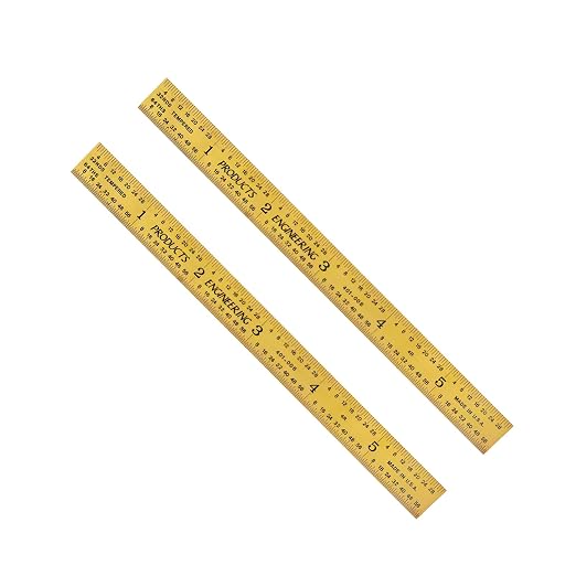 PEC Tools Flexible 6-inch (2 Pack), Titanium Nitride (TiN) Coated Carbon Steel Machinist Rule, Extreme Scratch Resistant, Imperial Scale Graduations 1/8", 1/16", 1/32", 1/64" (4R), Made in USA